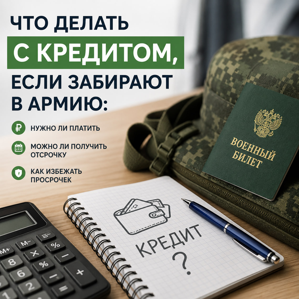 Что делать с кредитом если забирают в армию